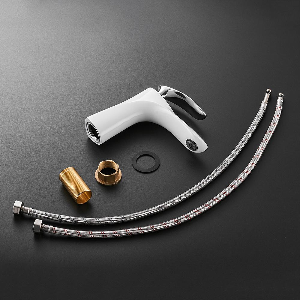 Modern Basin Faucet — Sculptural Single Hole Vanity Faucet