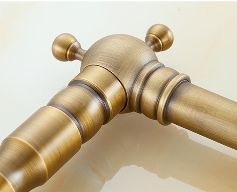Vintage Brass Faucet — Single Hole Bathroom Vanity Faucet