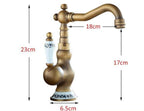 Vintage Brass Faucet — Single Hole Bathroom Vanity Faucet