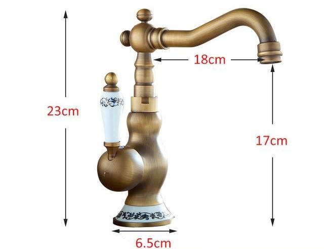 Vintage Brass Faucet — Single Hole Bathroom Vanity Faucet