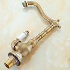 Vintage Brass Faucet — Single Hole Bathroom Vanity Faucet