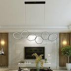 Jocasta Art Deco LED Chandelier — Geometric Ceiling Light for Dining Room