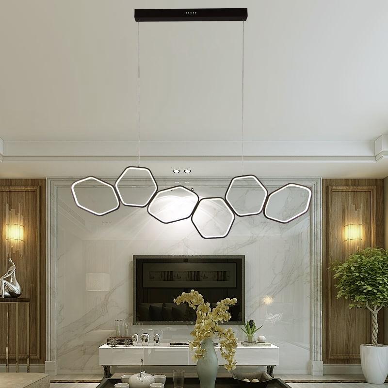 Jocasta Art Deco LED Chandelier — Geometric Ceiling Light for Dining Room