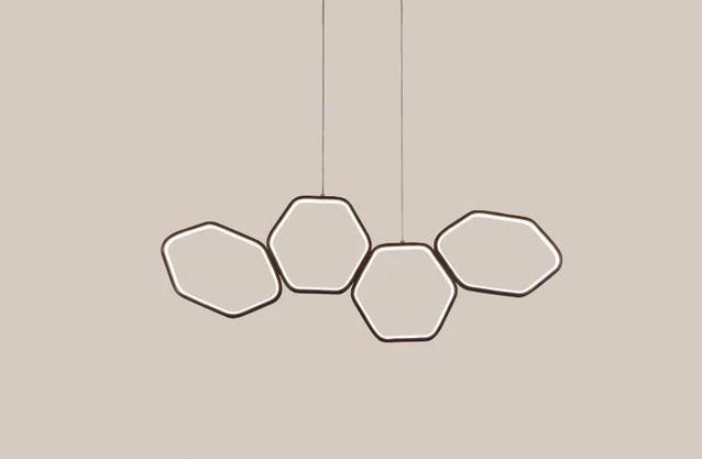 Jocasta Art Deco LED Chandelier — Geometric Ceiling Light for Dining Room