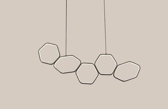 Jocasta Art Deco LED Chandelier — Geometric Ceiling Light for Dining Room