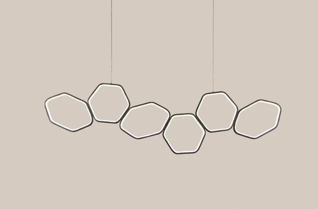 Jocasta Art Deco LED Chandelier — Geometric Ceiling Light for Dining Room