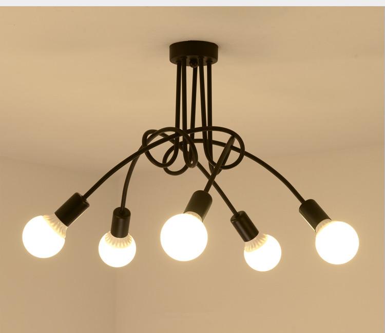 Modern Industrial Loft Chandelier — Multi-Bulb Cage Pendant for Dining & Kitchen