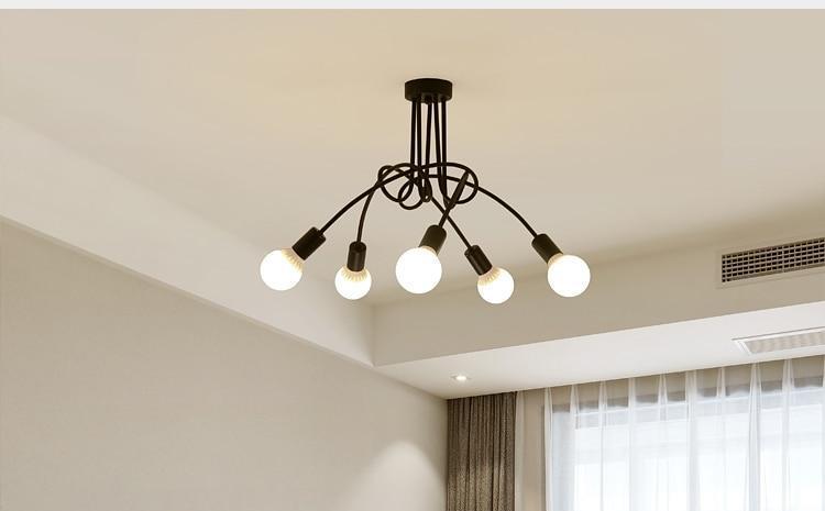 Modern Industrial Loft Chandelier — Multi-Bulb Cage Pendant for Dining & Kitchen