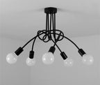 Modern Industrial Loft Chandelier — Multi-Bulb Cage Pendant for Dining & Kitchen