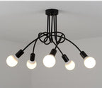 Modern Industrial Loft Chandelier — Multi-Bulb Cage Pendant for Dining & Kitchen