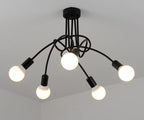 Modern Industrial Loft Chandelier — Multi-Bulb Cage Pendant for Dining & Kitchen