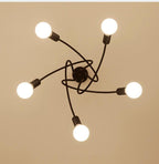 Modern Industrial Loft Chandelier — Multi-Bulb Cage Pendant for Dining & Kitchen