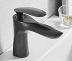 Modern Basin Faucet — Sculptural Single Hole Vanity Faucet