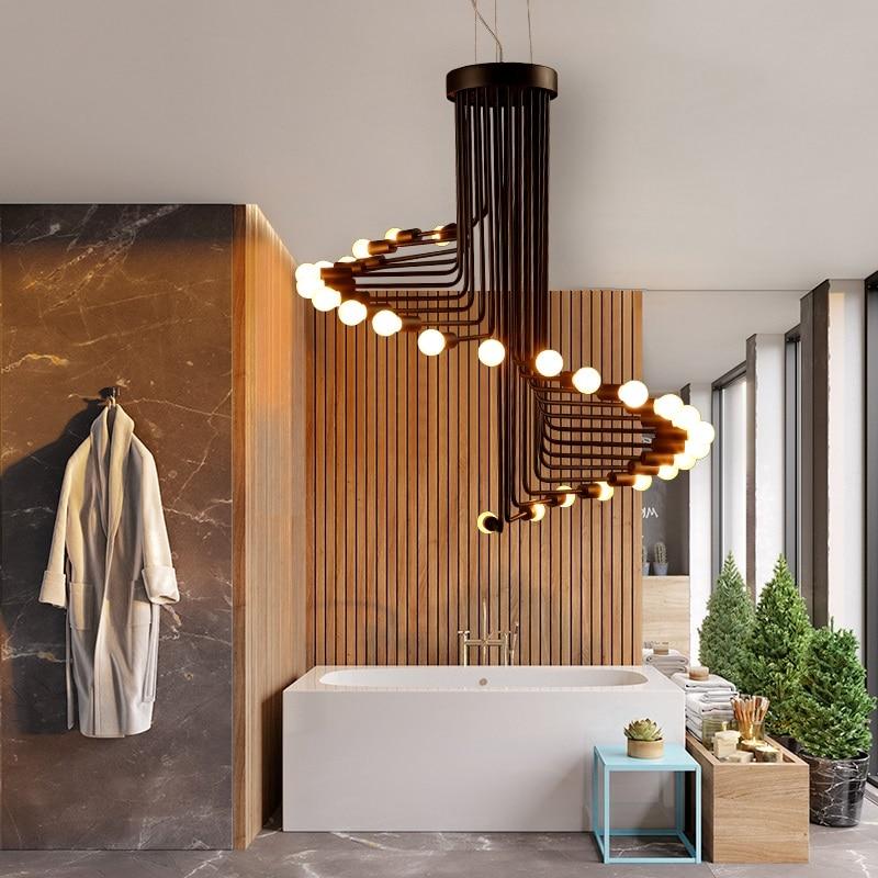 Ava Spiral Chandelier — Modern LED Statement Chandelier for Dining Room