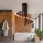 Ava Spiral Chandelier — Modern LED Statement Chandelier for Dining Room
