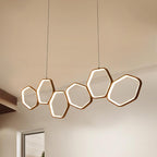 Jocasta Art Deco LED Chandelier — Geometric Ceiling Light for Dining Room