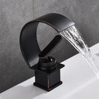 Blackwood Waterfall Faucet — Modern Single Handle Vanity Sink Faucet