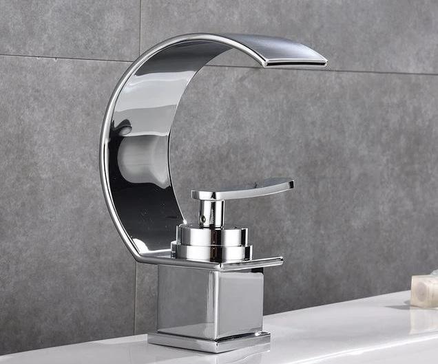 Blackwood Waterfall Faucet — Modern Single Handle Vanity Sink Faucet