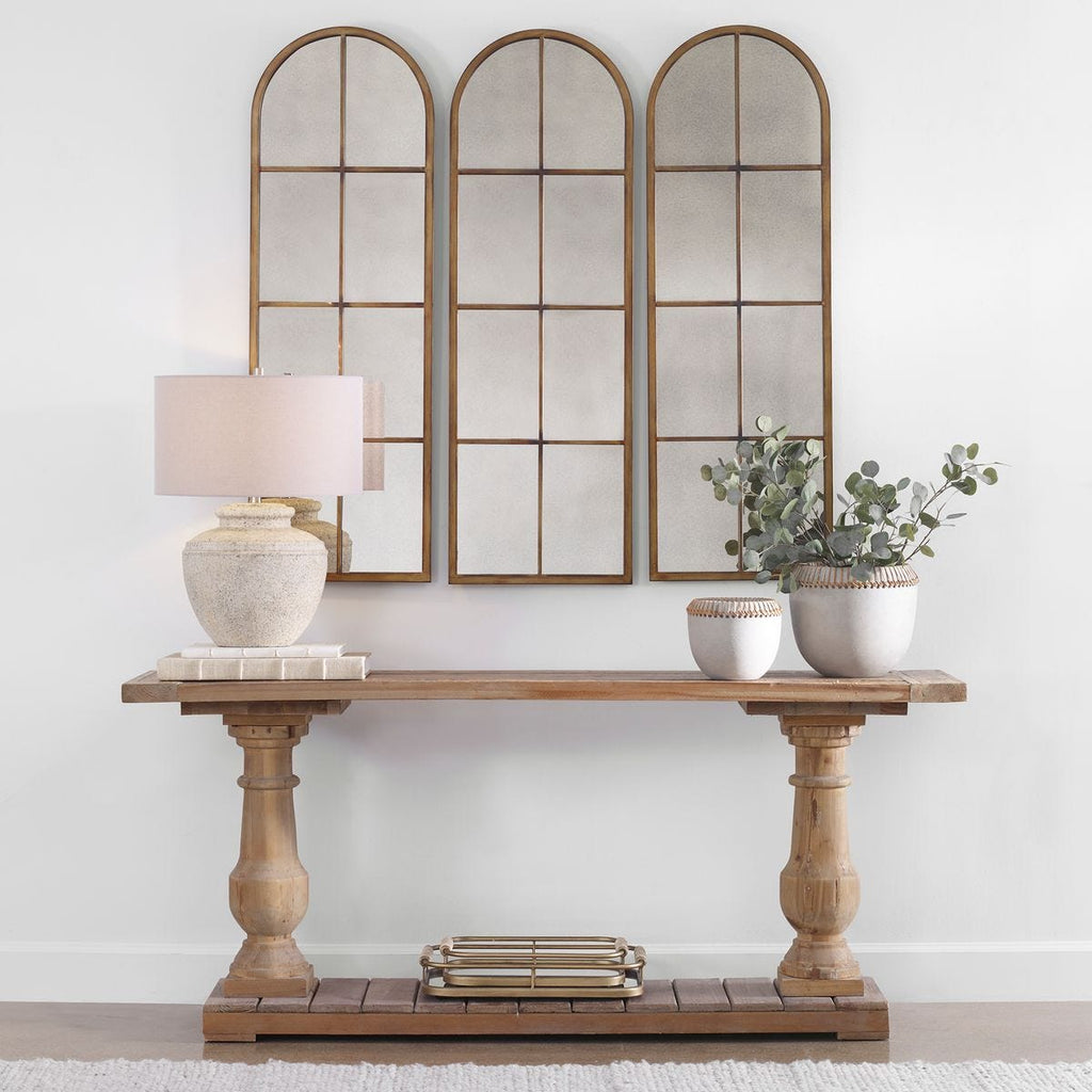 Tall Antique Mirror — Full-Length Arched Floor Mirror for Entryway & Bedroom