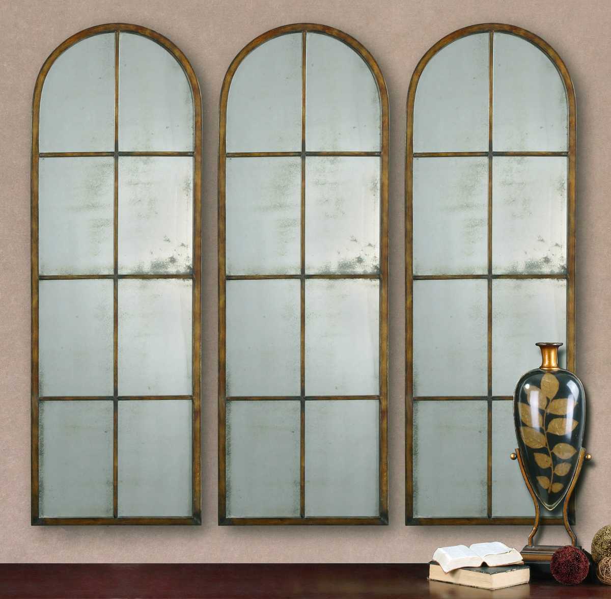 Tall Antique Mirror — Full-Length Arched Floor Mirror for Entryway & Bedroom