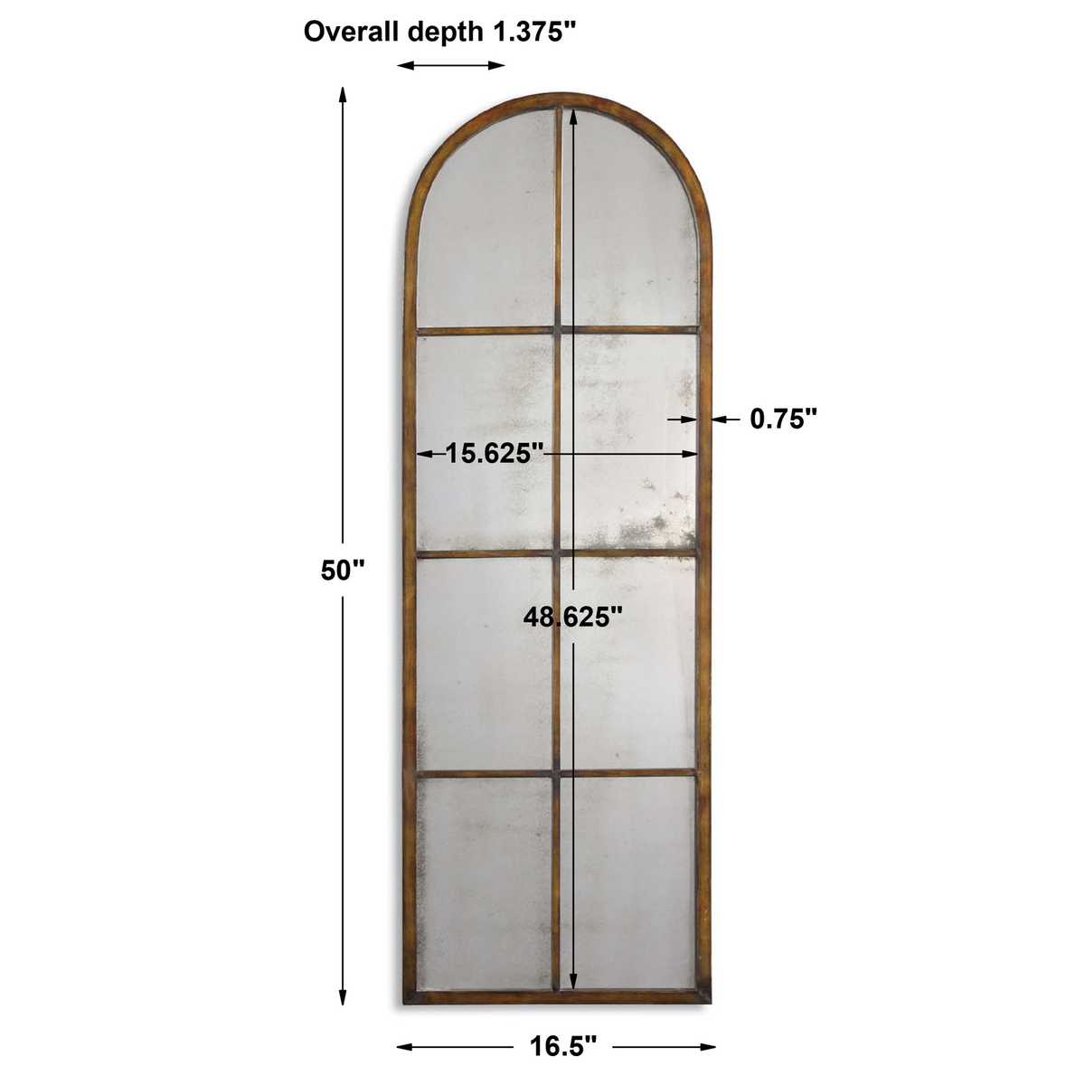 Tall Antique Mirror — Full-Length Arched Floor Mirror for Entryway & Bedroom