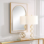 Rectangle Gold and White Mirror — Framed Wall Mirror for Living Room & Entryway