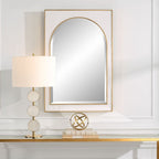 Rectangle Gold and White Mirror — Framed Wall Mirror for Living Room & Entryway